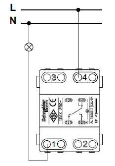 Подключения одноклавишного выключателя с подсветкой Асфора схема 1