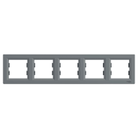 Рамка пятиместная Шнайдер Асфора цвет Сталь (темно серый) горизонтальной установки