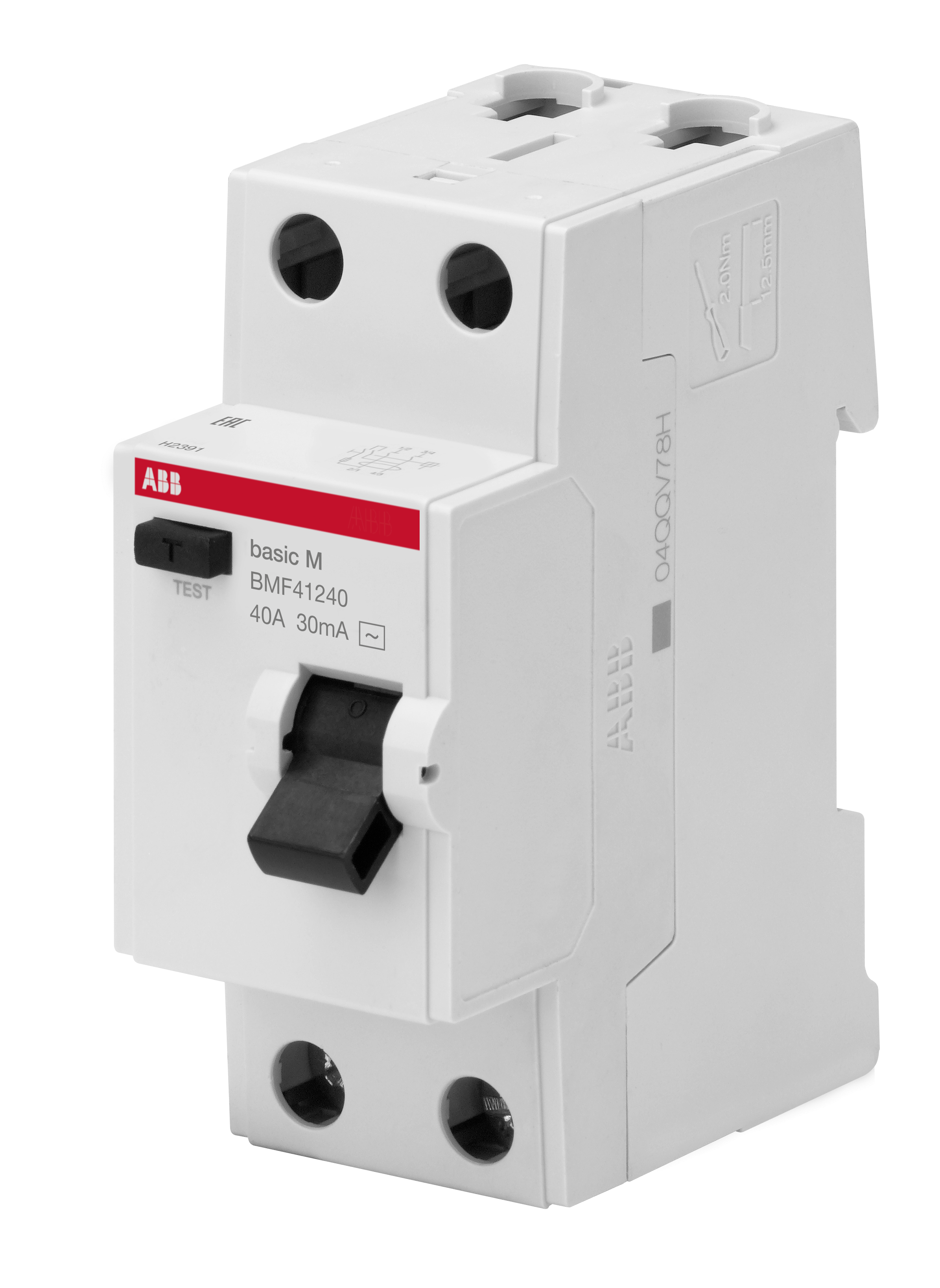 Диференційне реле (ПЗВ) ABB Basic M 2p 40А 0.03 тип АС 4.5кА (BMF41240)
