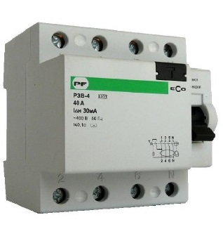 Диф реле(ПЗВ) РЗВ-4-40-100 4р 40А 100мА (ECO)